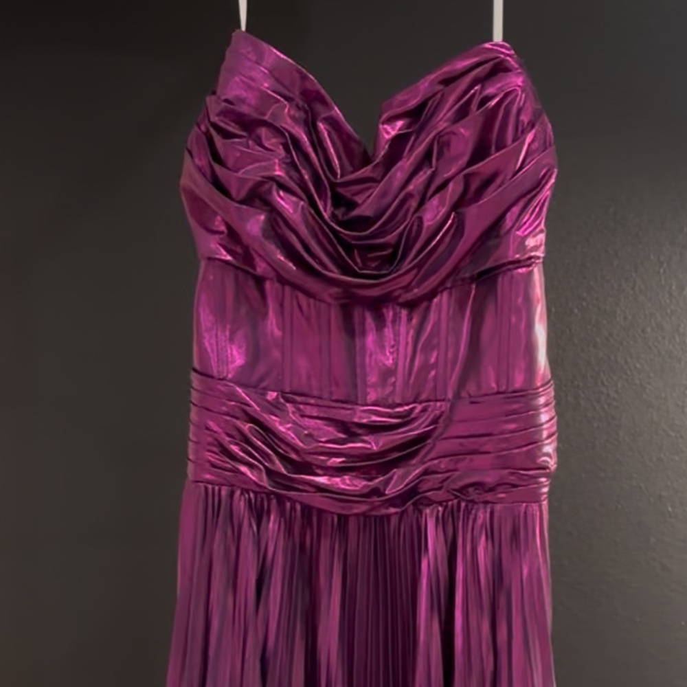 Glamorous Strapless Metallic Dress
